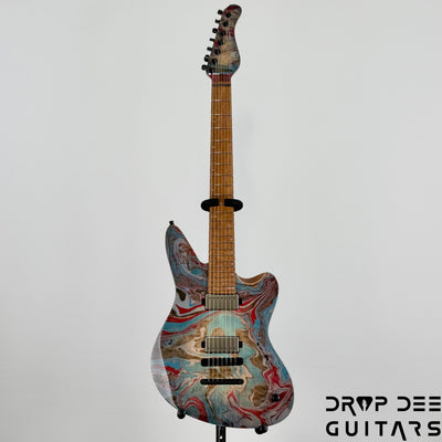Mayones Jassper Elite 7 Baritone Electric Guitar w/ Case - Trans NaturalFade Graphite Burst Out Gloss Swirl
