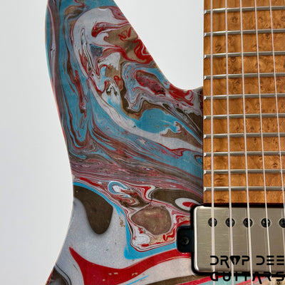 Mayones Jassper Elite 7 Baritone Electric Guitar w/ Case - Trans NaturalFade Graphite Burst Out Gloss Swirl