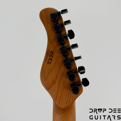 Mayones Jassper Elite 7 Baritone Electric Guitar w/ Case - Trans NaturalFade Graphite Burst Out Gloss Swirl