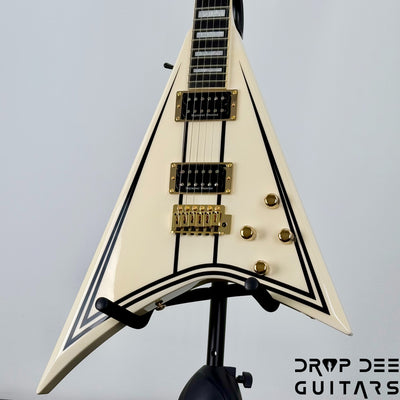 Jackson Legend Series Limited Edition Signature Randy Rhoads CD1 Electric Guitar w/ Case - Vintage White with Black Pinstripes