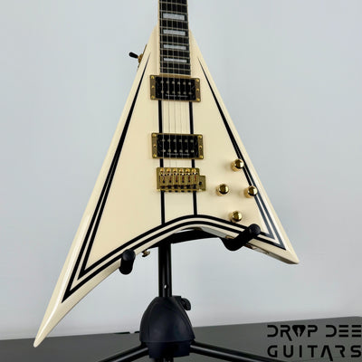 Jackson Legend Series Limited Edition Signature Randy Rhoads CD1 Electric Guitar w/ Case - Vintage White with Black Pinstripes