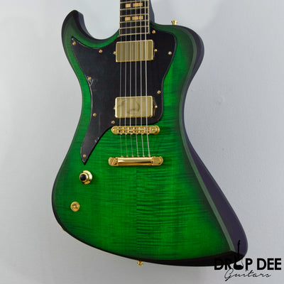 Dunable USA Custom Shop R2 Left-Handed Electric Guitar w/ Case - Transparent Green