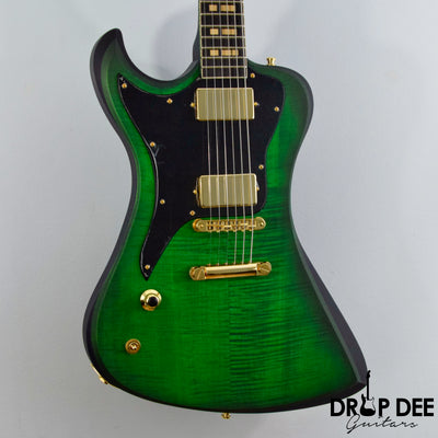 Dunable USA Custom Shop R2 Left-Handed Electric Guitar w/ Case - Transparent Green