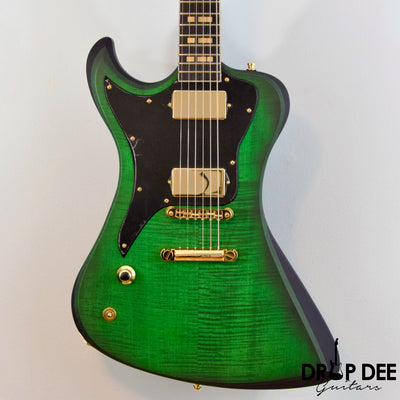 Dunable USA Custom Shop R2 Left-Handed Electric Guitar w/ Case - Transparent Green