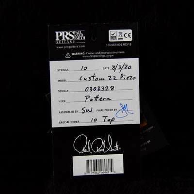 Paul Reed Smith Custom 22 Piezo 10 Top Electric Guitar w/ Case
