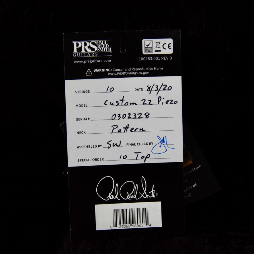Paul Reed Smith Custom 22 Piezo 10 Top Electric Guitar w/ Case
